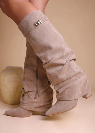 Suede Knee High Boots