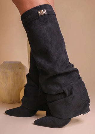 Suede Knee High Boots