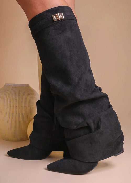 Suede Knee High Boots