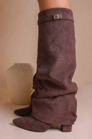 Suede Knee High Boots